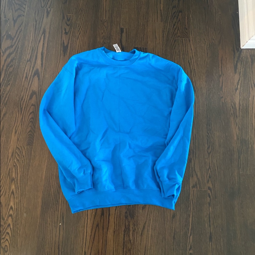 blue crew neck
